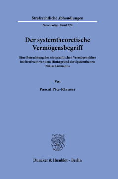 Der systemtheoretische Vermögensbegriff Der systemtheoretische Vermögensbegriff