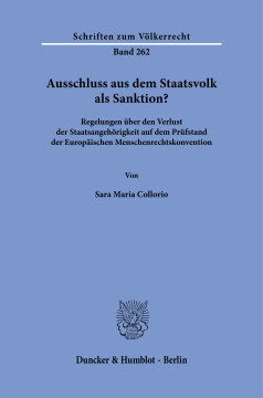 Ausschluss aus dem Staatsvolk als Sanktion? Ausschluss aus dem Staatsvolk als Sanktion?