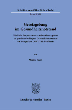 Gesetzgebung im Gesundheitsnotstand Gesetzgebung im Gesundheitsnotstand