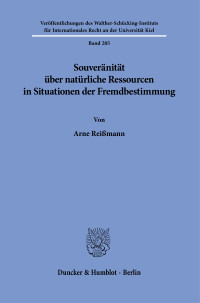 Souveränität über natürliche Ressourcen in Situationen der Fremdbestimmung