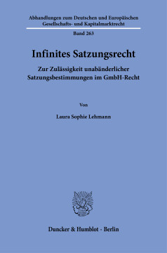 Infinites Satzungsrecht Infinites Satzungsrecht