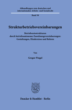Strukturbetriebsvereinbarungen Strukturbetriebsvereinbarungen