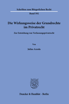 Die Wirkungsweise der Grundrechte im Privatrecht Die Wirkungsweise der Grundrechte im Privatrecht