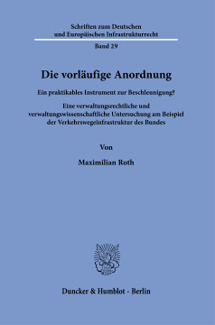 Die vorläufige Anordnung Die vorläufige Anordnung
