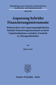 Anpassung hybrider Finanzierungsinstrumente Anpassung hybrider Finanzierungsinstrumente