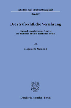 Die strafrechtliche Verjährung Die strafrechtliche Verjährung