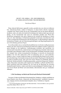 Recht und Moral: ein Grundproblem in gesellschaftlicher Transformation