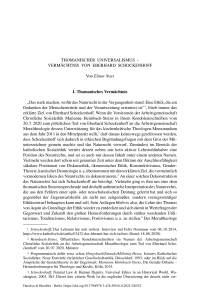 Thomanischer Universalismus – Vermächtnis von Eberhard Schockenhoff
