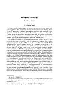 Suizid und Sterbehilfe