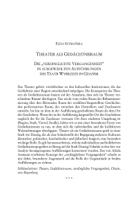 Theater als Gedächtnisraum