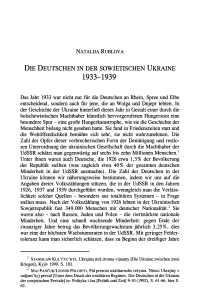 Die Deutschen in der sowjetischen Ukraine 1933–1939
