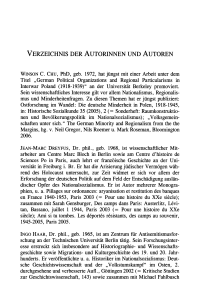 Verzeichnis der Autorinnen und Autoren