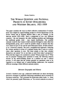 The Woman Question and National Projects in Soviet Byelorussia and Western Belarus, 1921–1939