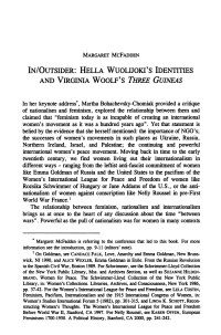 In/Outsider: Hella Wuolijoki's Identities and Virginia Woolf's Three Guineas