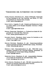 Verzeichnis der Autorinnen und Autoren