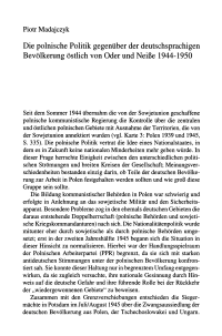 Die polnische Politik gegenüber der deutschsprachigen Bevölkerung östlich von Oder und Neiße 1944-1950