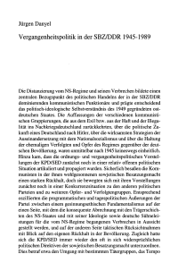 Vergangenheitspolitik in der SBZ/DDR 1945-1989