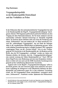 Vergangenheitspolitik in der Bundesrepublik Deutschland und das Verhältnis zu Polen