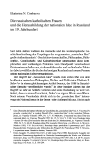 Die russischen katholischen Frauen und die Herausbildung der nationalen Idee in Russland im 19. Jahrhundert