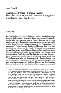 „Kämpfende Männer - Liebende Frauen"