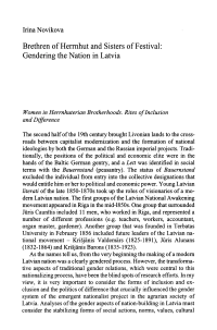Brethren of Herrnhut and Sisters of Festival: Gendering the Nation in Latvia