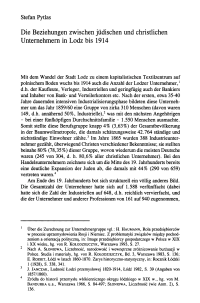 Die Beziehungen zwischen jüdischen und christlichen Unternehmern in Lodz bis 1914
