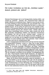 Die Lodzer Architektur zur Zeit des „Gelobten Landes": deutsch, polnisch oder jüdisch?