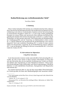 Kulturförderung aus rechtsökonomischer Sicht