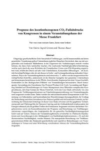 Prognose des locationbezogenen CO2-Fußabdrucks von Kongressen in einem Veranstaltungshaus der Messe Frankfurt