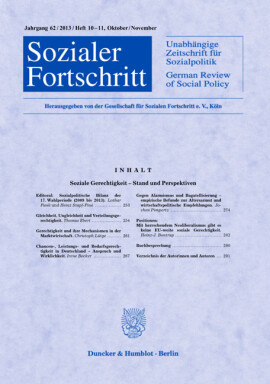Soziale Gerechtigkeit – Stand und Perspektiven