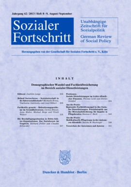 Demographischer Wandel und Fachkräftesicherung im Bereich sozialer Dienstleistungen