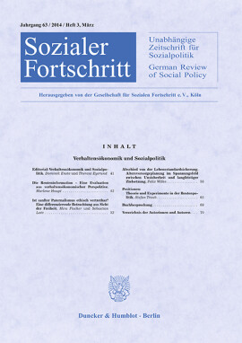 Verhaltensökonomik und Sozialpolitik