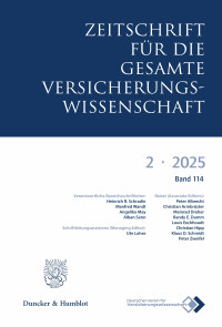 Zeitschrift für die gesamte Versicherungswissenschaft