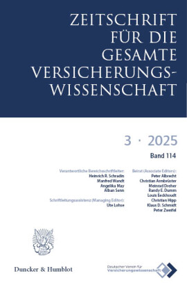 Zeitschrift für die gesamte Versicherungswissenschaft